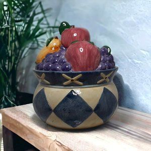 Karen Comerford Fruit Bowl Cookie Jar - Large Size 10" x 10" CIC